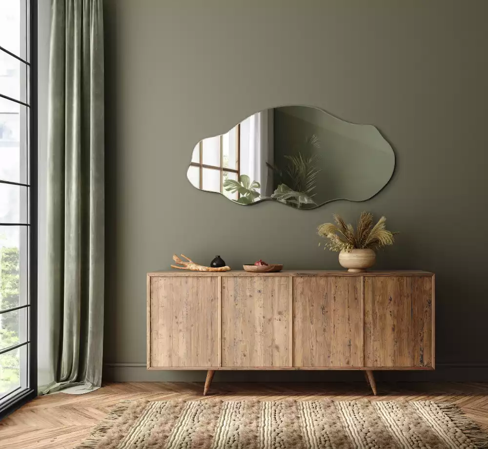 Asymetricke zrcadlo originální dekorace na zeď