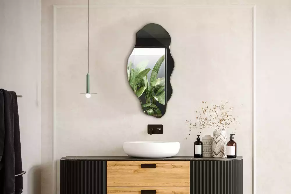 Asymetricke zrcadlo originální dekorace na zeď