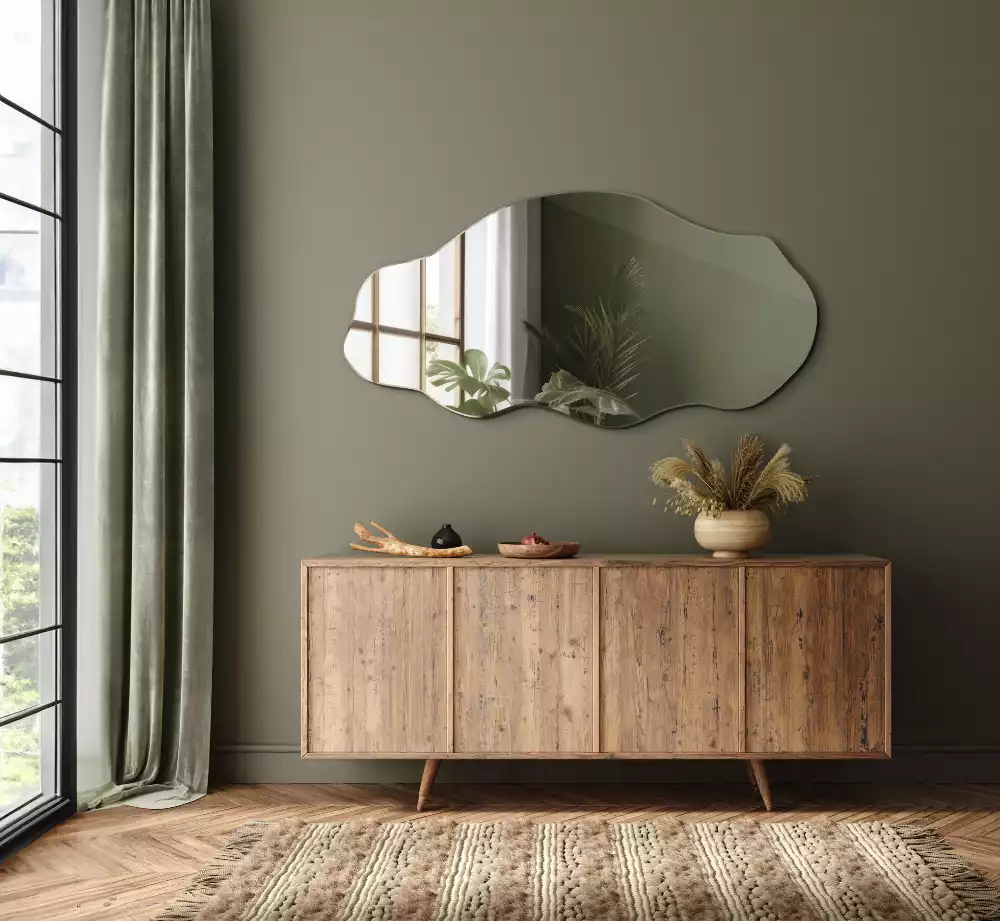 Asymetricke zrcadlo originální dekorace na zeď