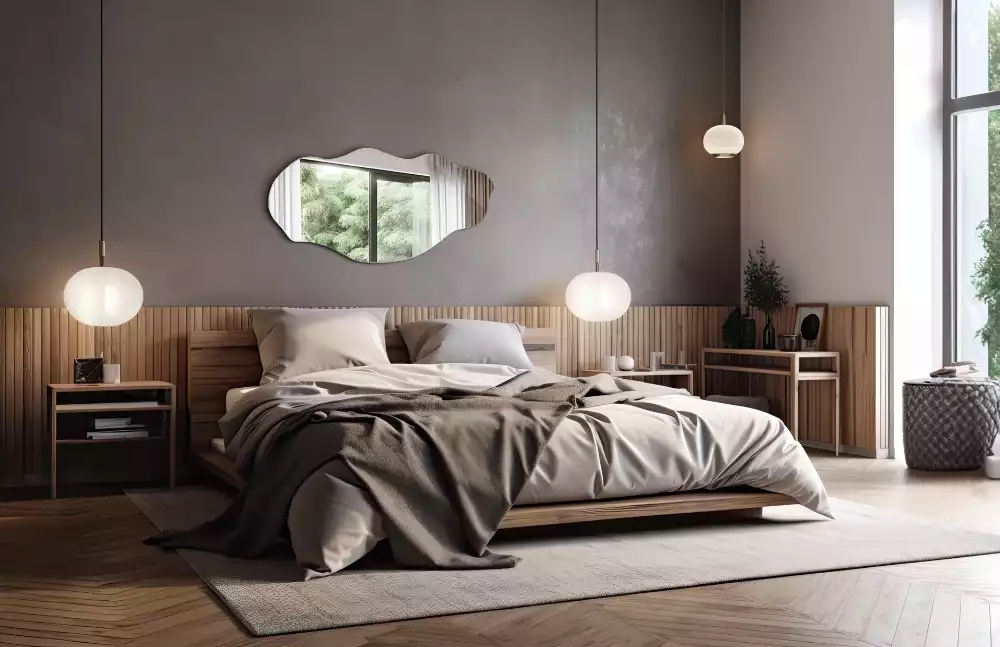 Asymetricke zrcadlo originální dekorace na zeď