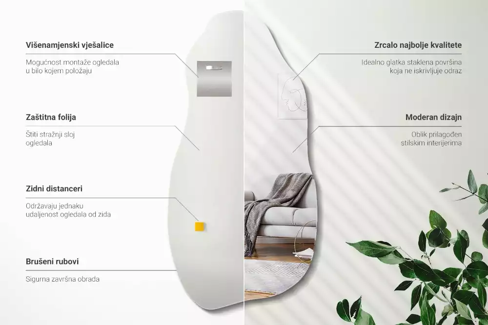 Atypické zrcadlo visící skvrna