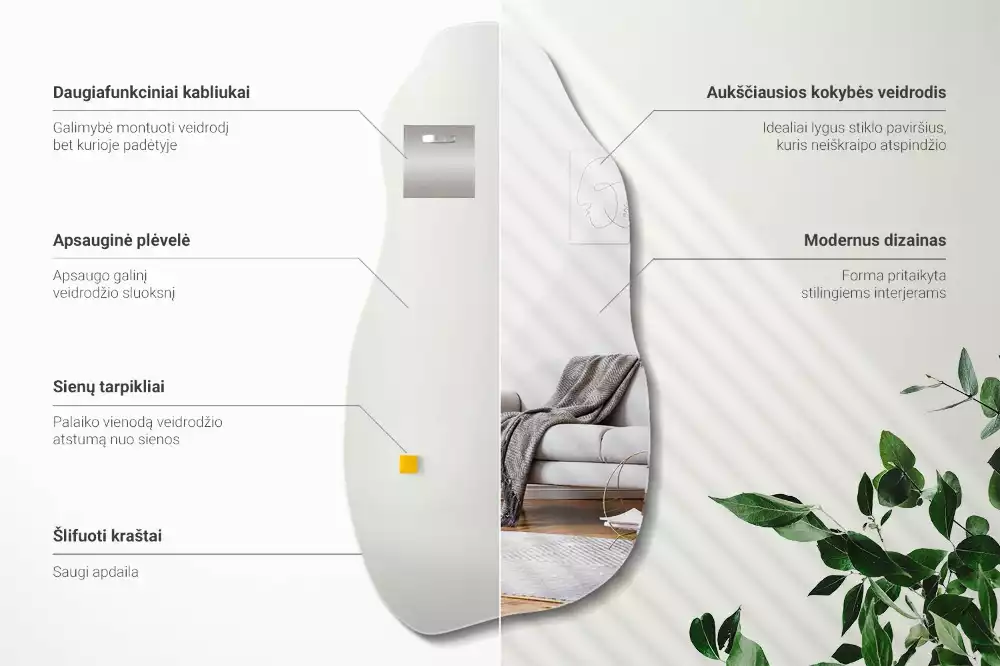 Atypické zrcadlo visící skvrna