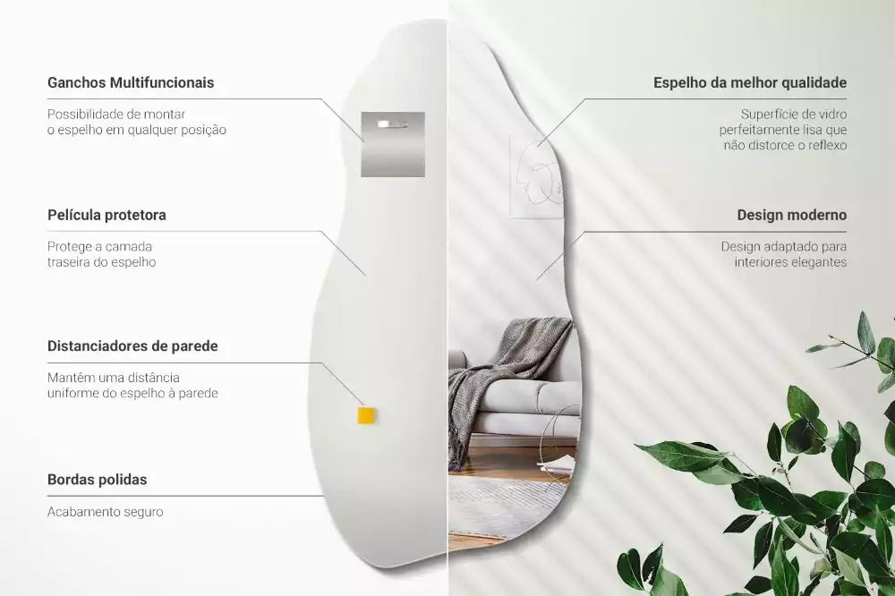 Atypické zrcadlo visící skvrna