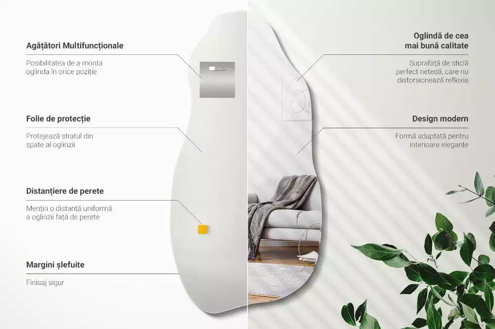 Atypické zrcadlo visící skvrna