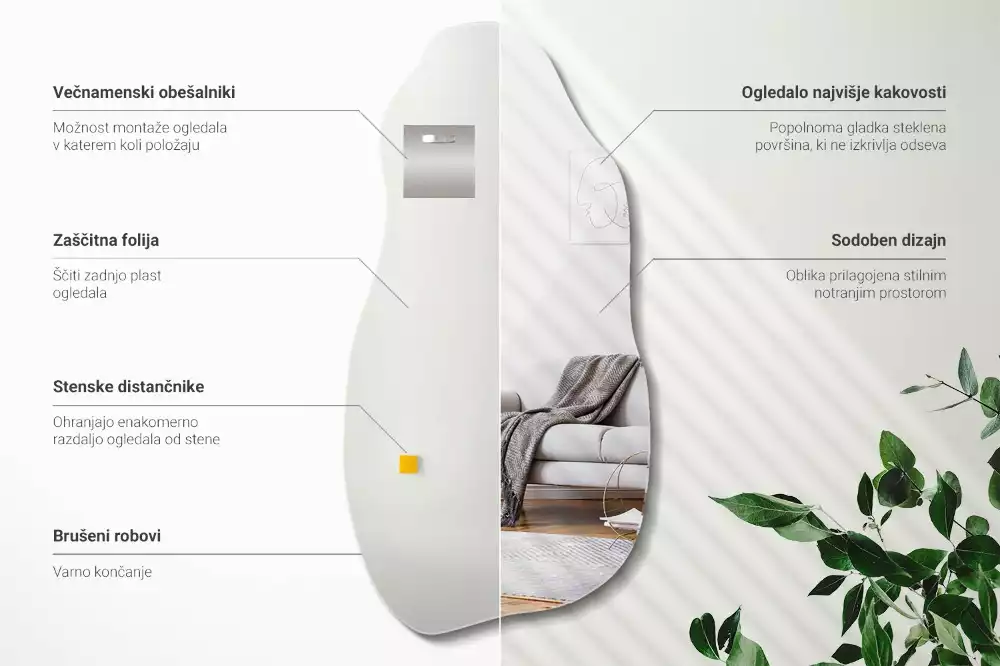 Atypické zrcadlo visící skvrna