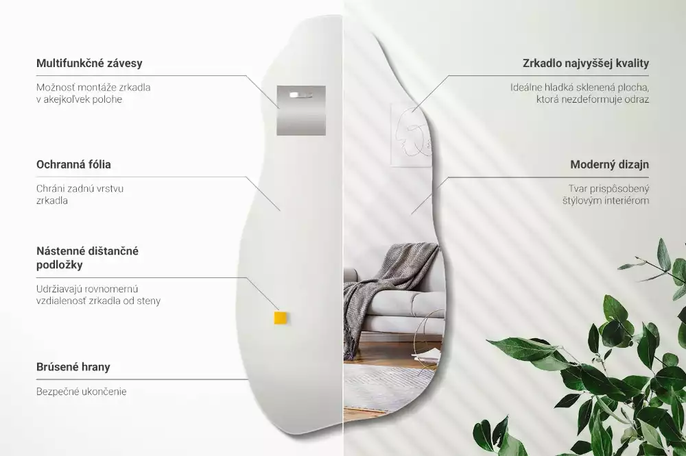 Atypické zrcadlo visící skvrna