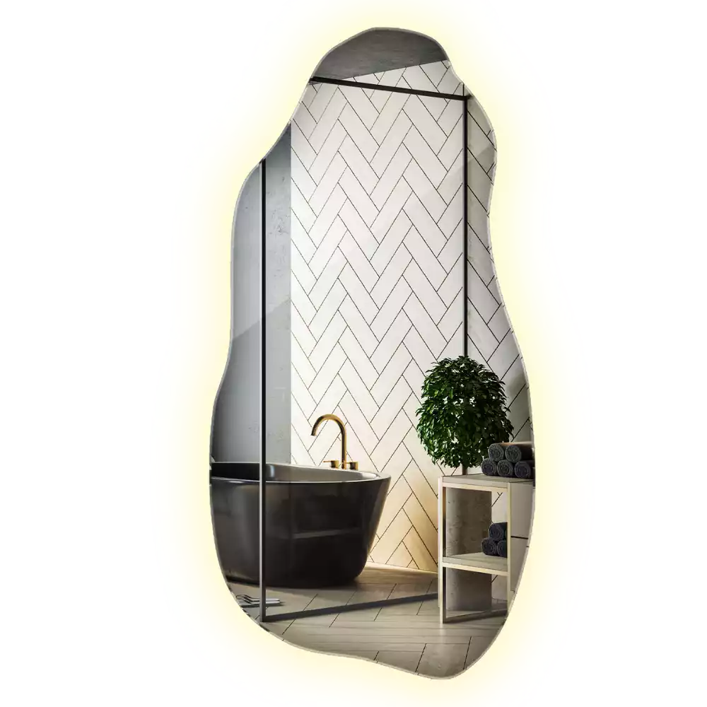 Atypické zrcadlo s osvětlením stylový