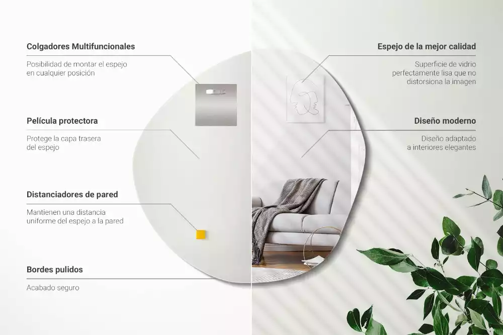 Asymetricke zrcadlo mrak dekorativní