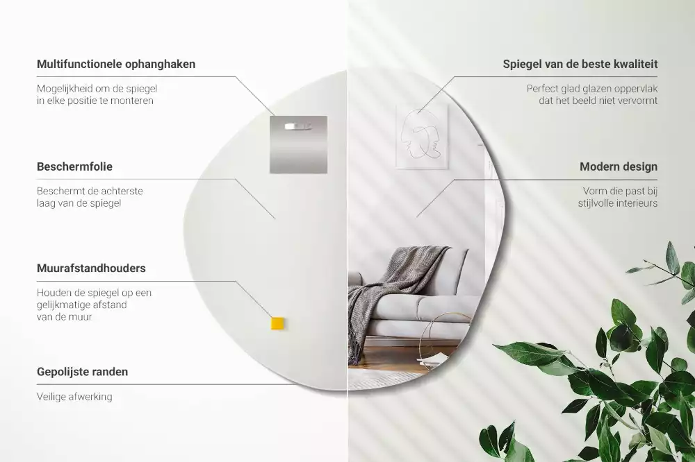 Asymetricke zrcadlo mrak dekorativní