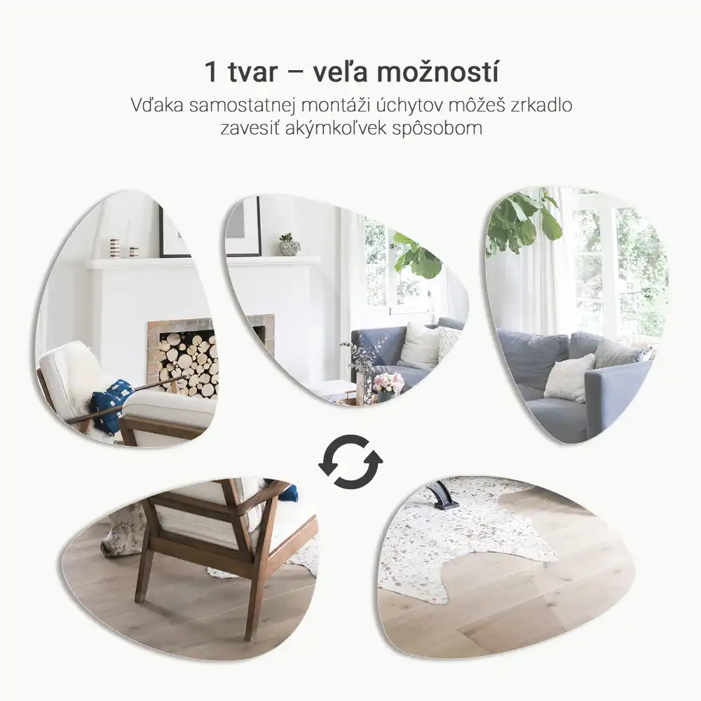 Organické zrcadlo na stěnu dekorativní