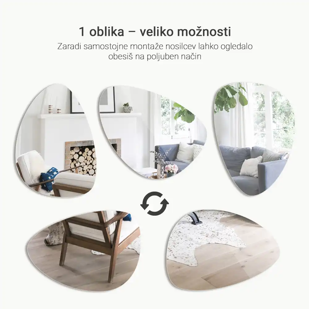 Organické zrcadlo na stěnu dekorativní