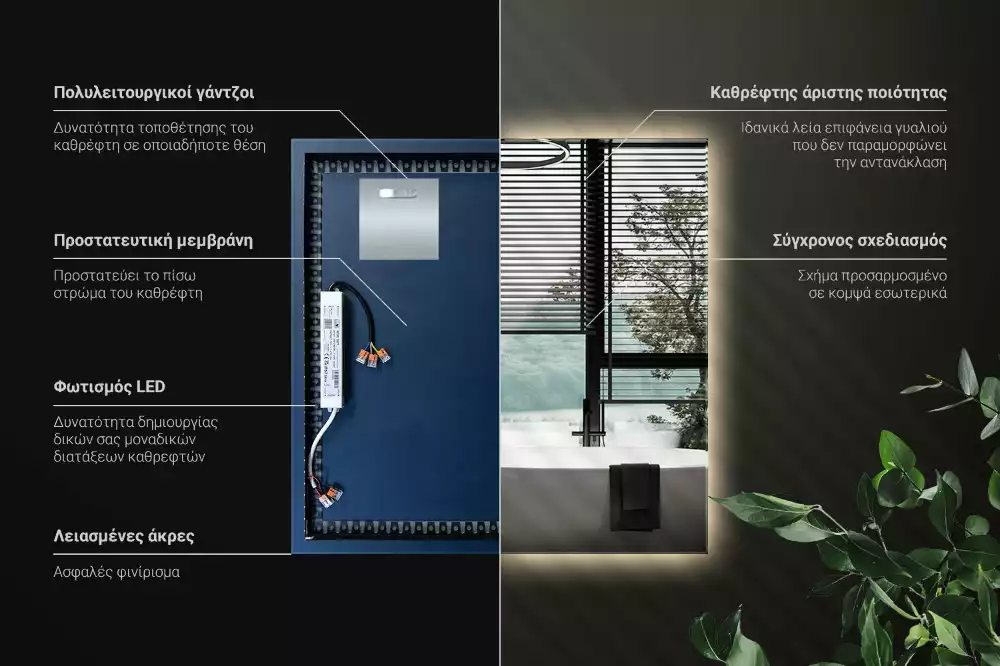 Zrcadlo s led osvětlením náměstí