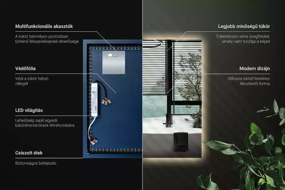 Zrcadlo s led osvětlením náměstí