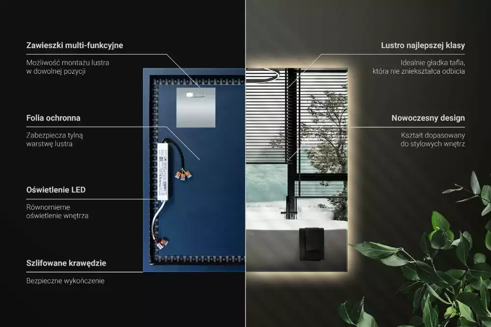 Zrcadlo s led osvětlením náměstí