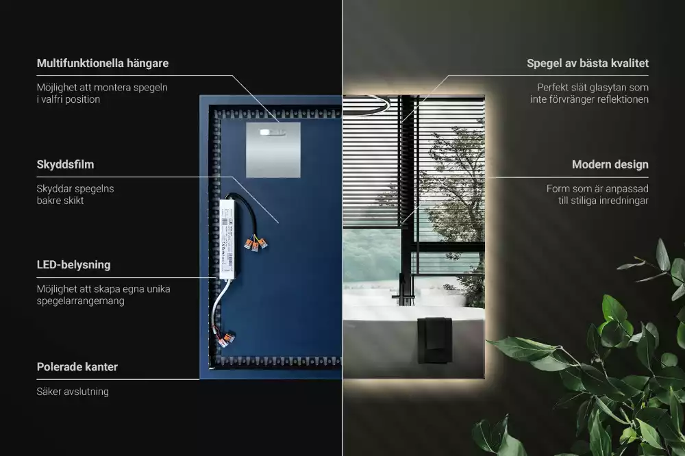 Zrcadlo s led osvětlením náměstí