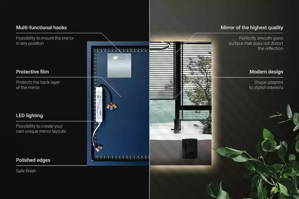 Zrcadlo s led osvětlením náměstí