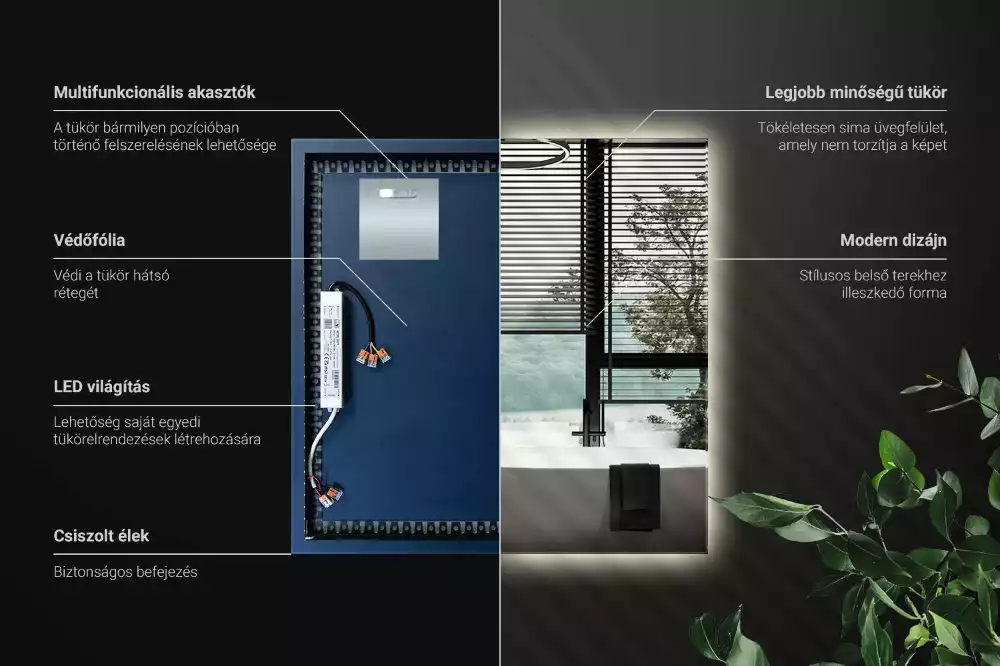 Zrcadlo s led osvětlením náměstí