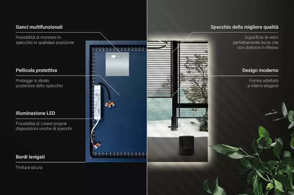 Zrcadlo s led osvětlením náměstí