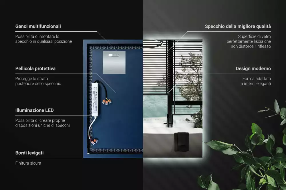 Zrcadlo s led osvětlením náměstí