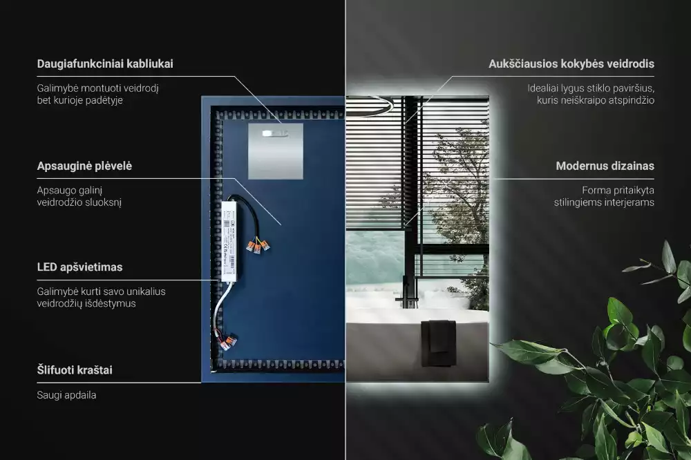 Zrcadlo s led osvětlením náměstí