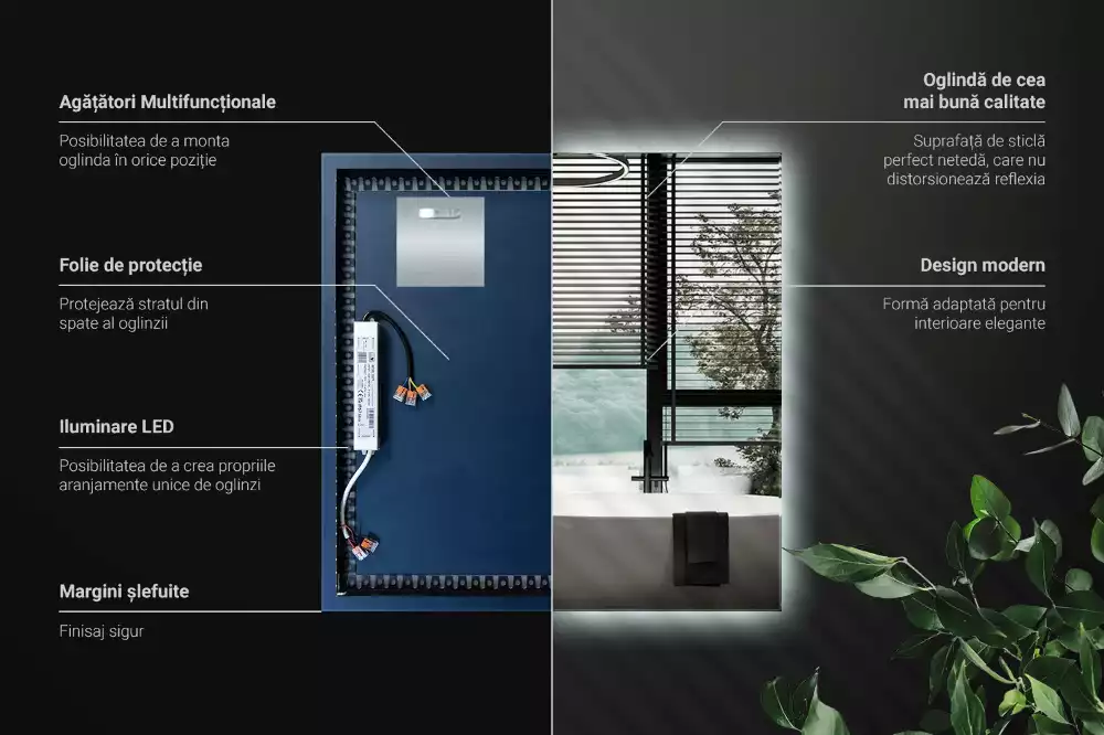Zrcadlo s led osvětlením náměstí