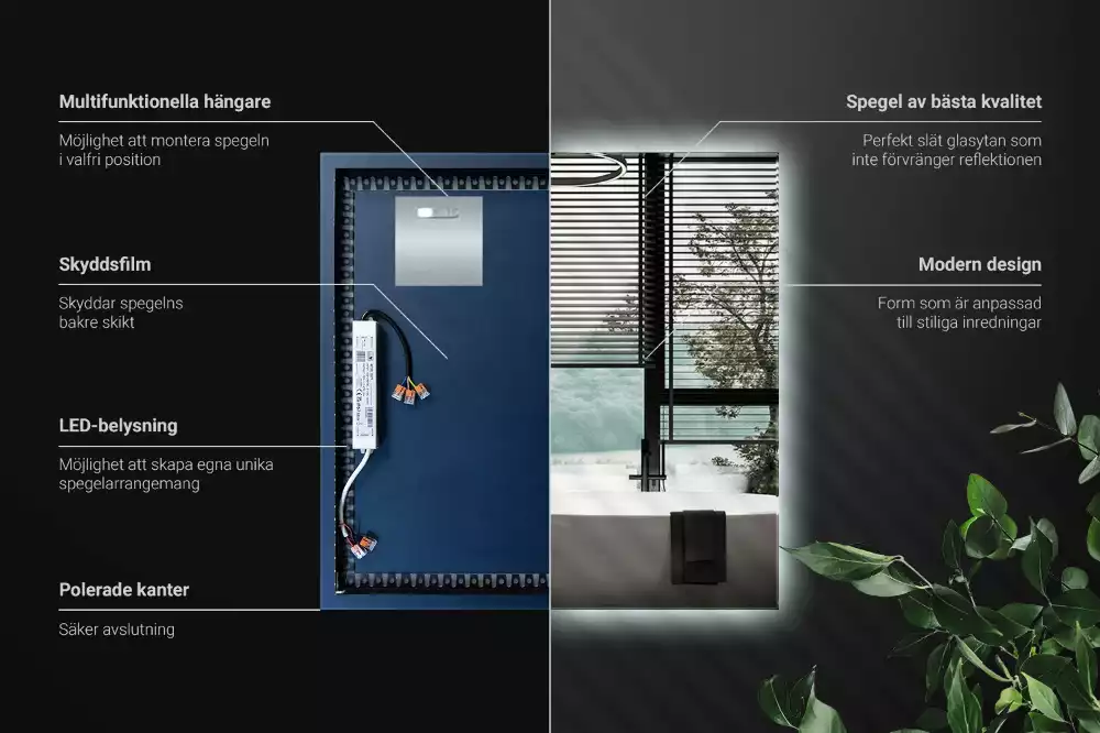 Zrcadlo s led osvětlením náměstí