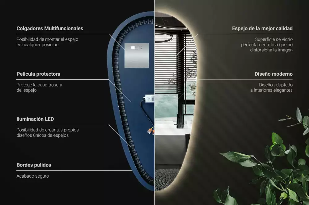 Zrcadlo slza s led podsvícením