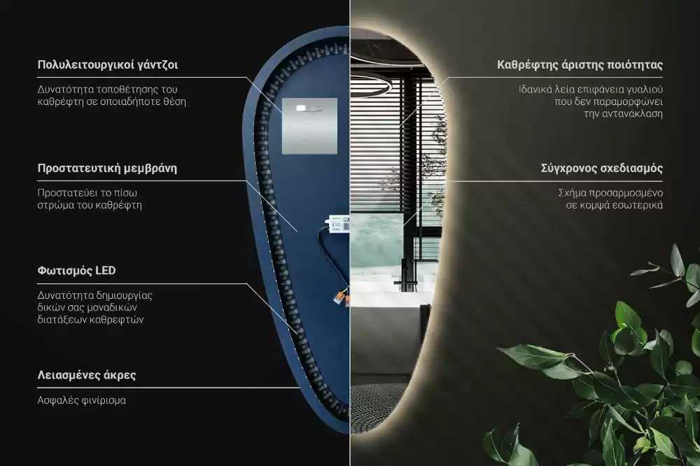 Zrcadlo slza s led podsvícením