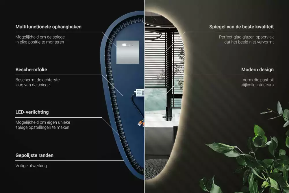 Zrcadlo slza s led podsvícením