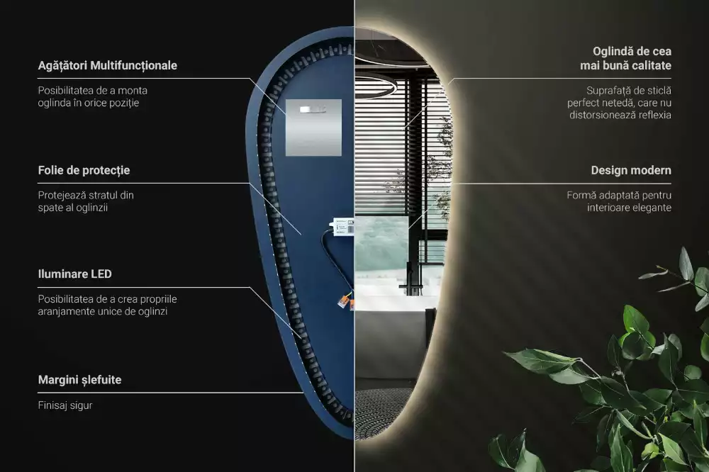 Zrcadlo slza s led podsvícením