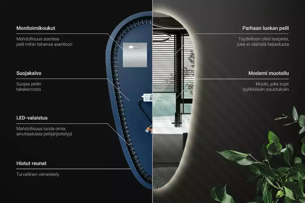 Zrcadlo slza s led podsvícením