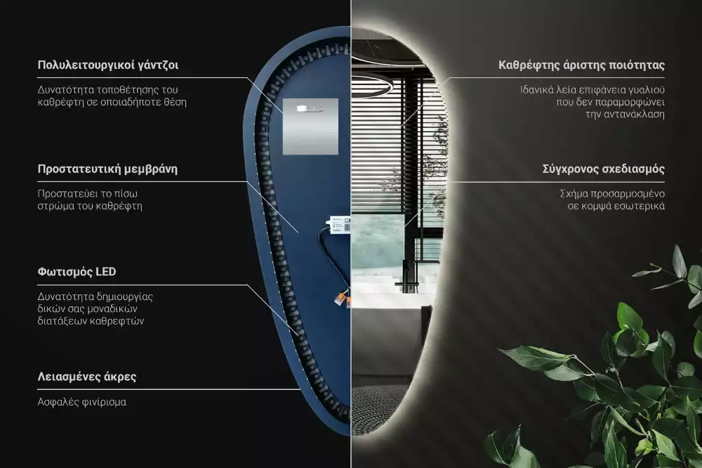 Zrcadlo slza s led podsvícením