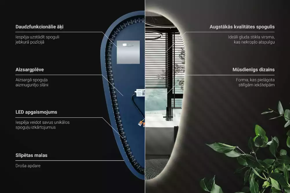 Zrcadlo slza s led podsvícením