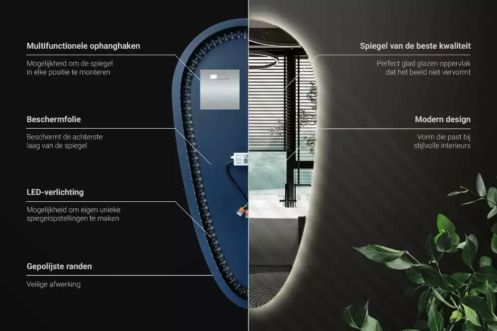 Zrcadlo slza s led podsvícením