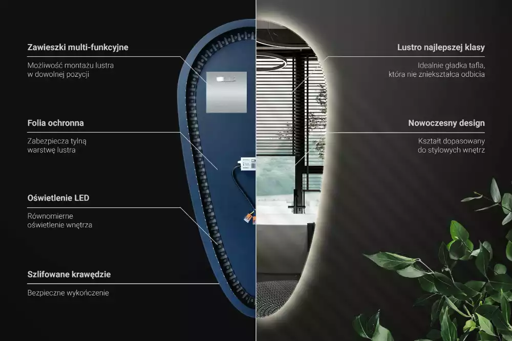 Zrcadlo slza s led podsvícením