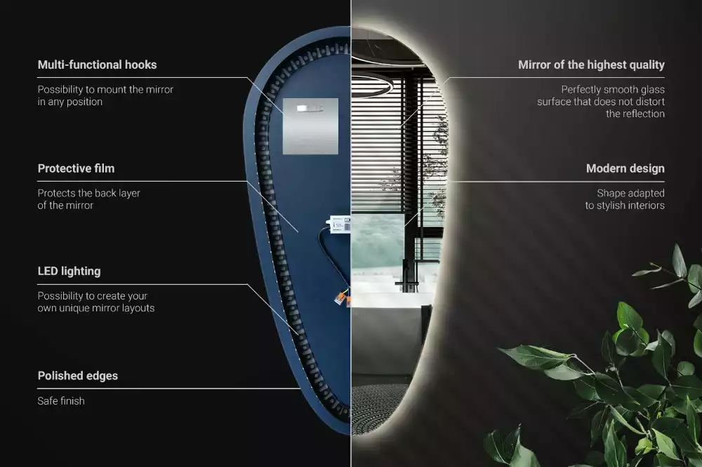 Zrcadlo slza s led podsvícením