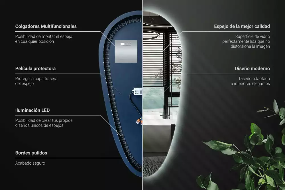 Zrcadlo slza s led podsvícením