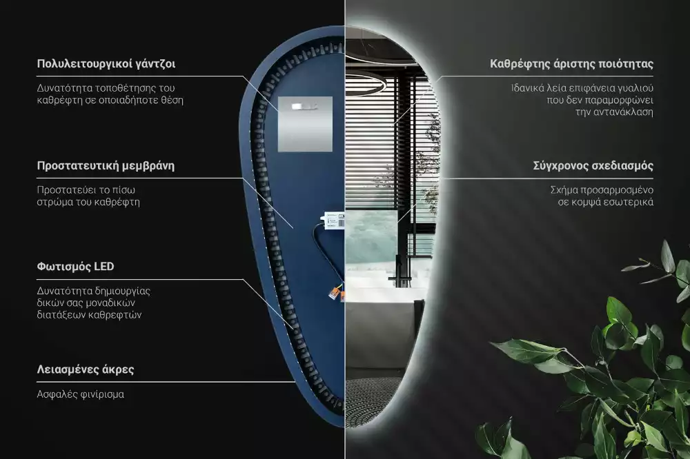 Zrcadlo slza s led podsvícením