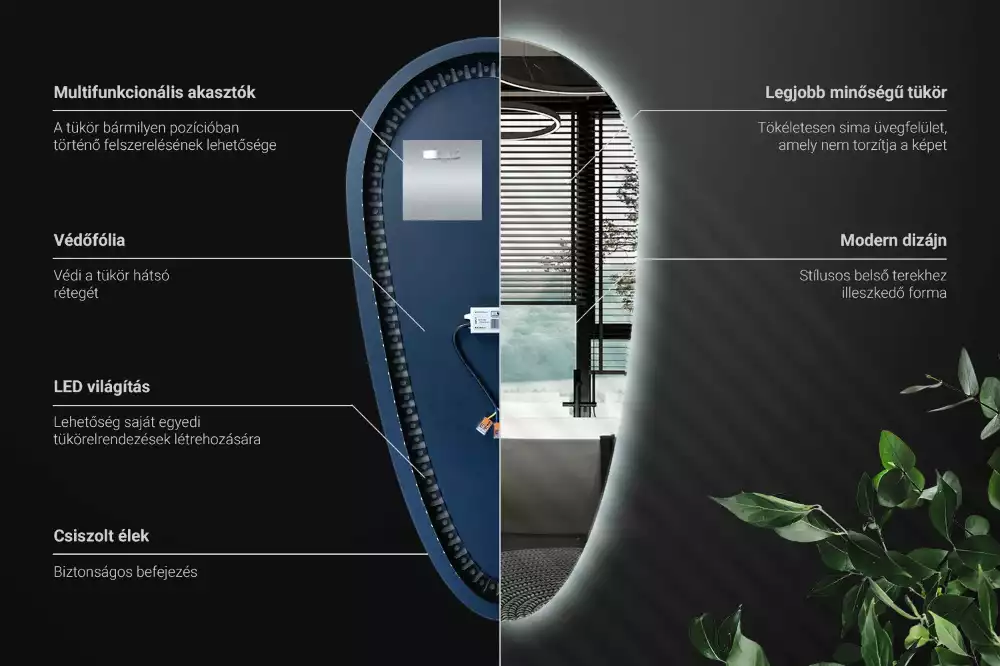 Zrcadlo slza s led podsvícením