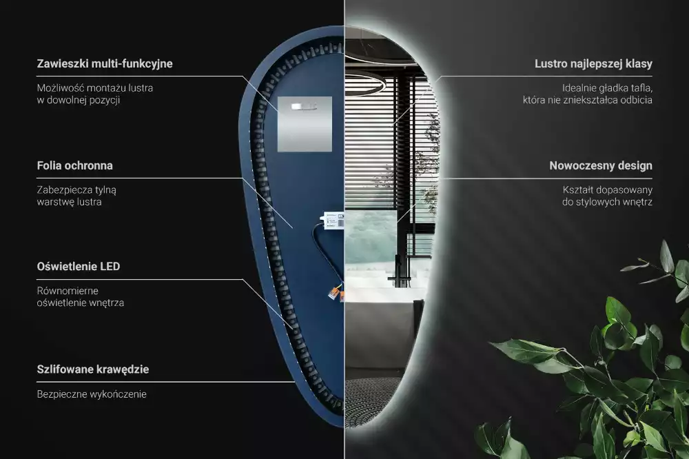 Zrcadlo slza s led podsvícením