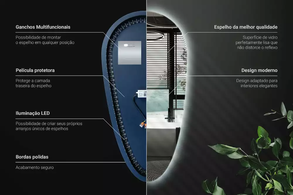 Zrcadlo slza s led podsvícením