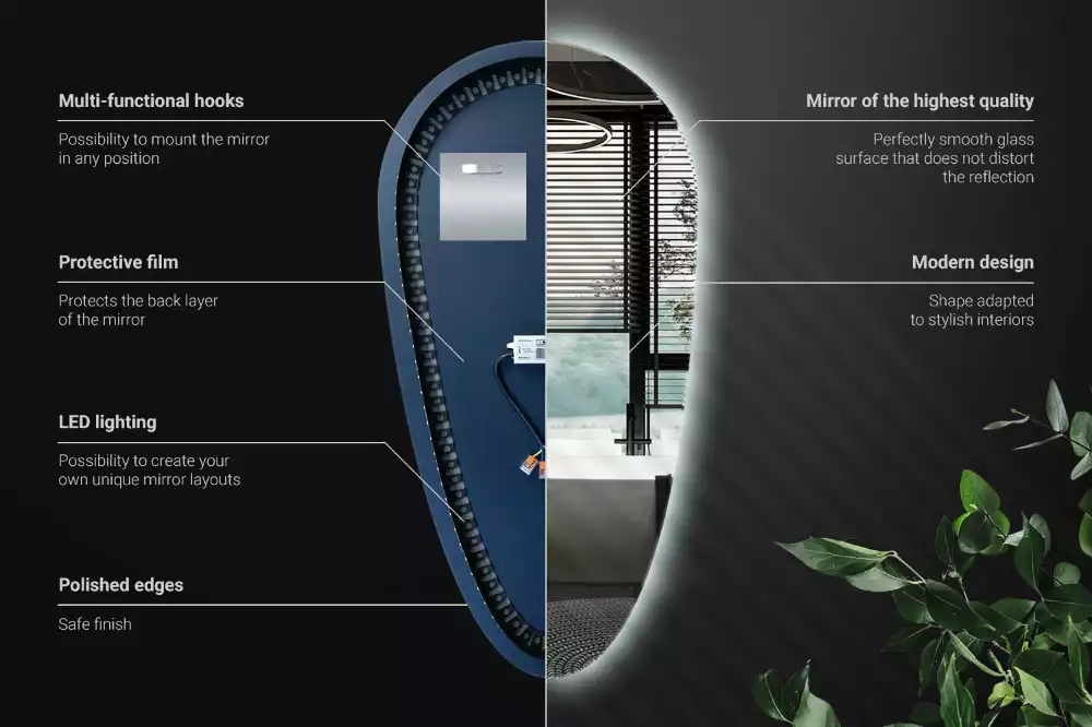 Zrcadlo slza s led podsvícením