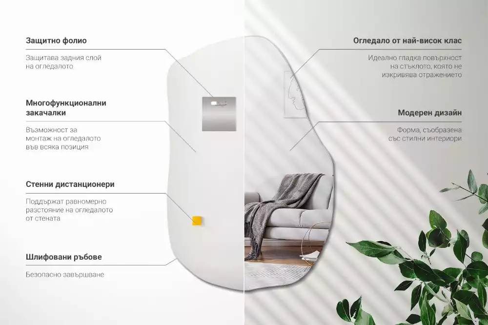 Nepravidelné zrcadlo módním akcentem