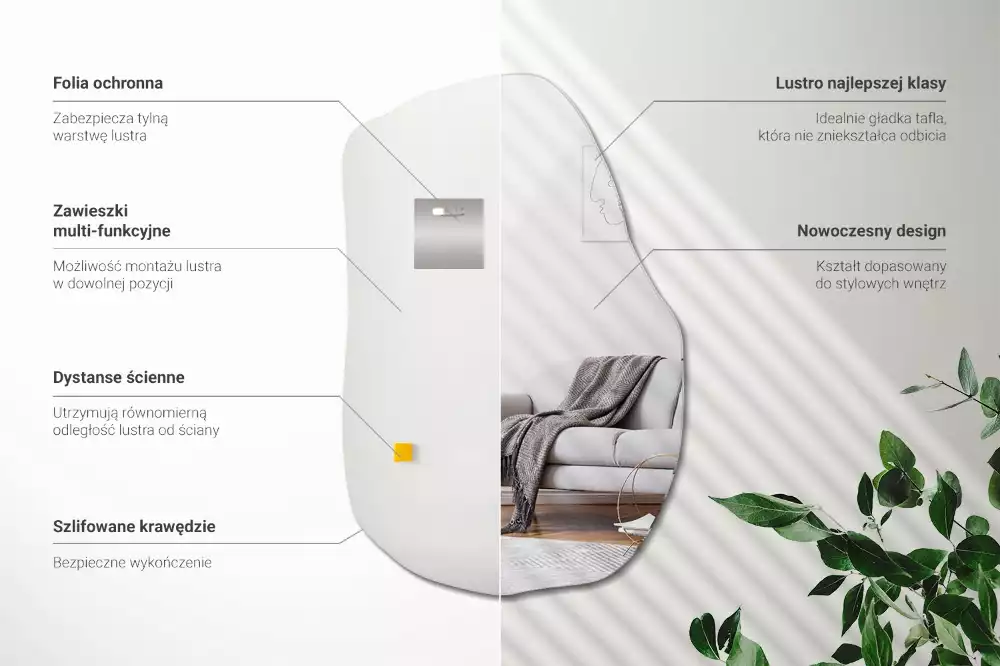 Nepravidelné zrcadlo módním akcentem