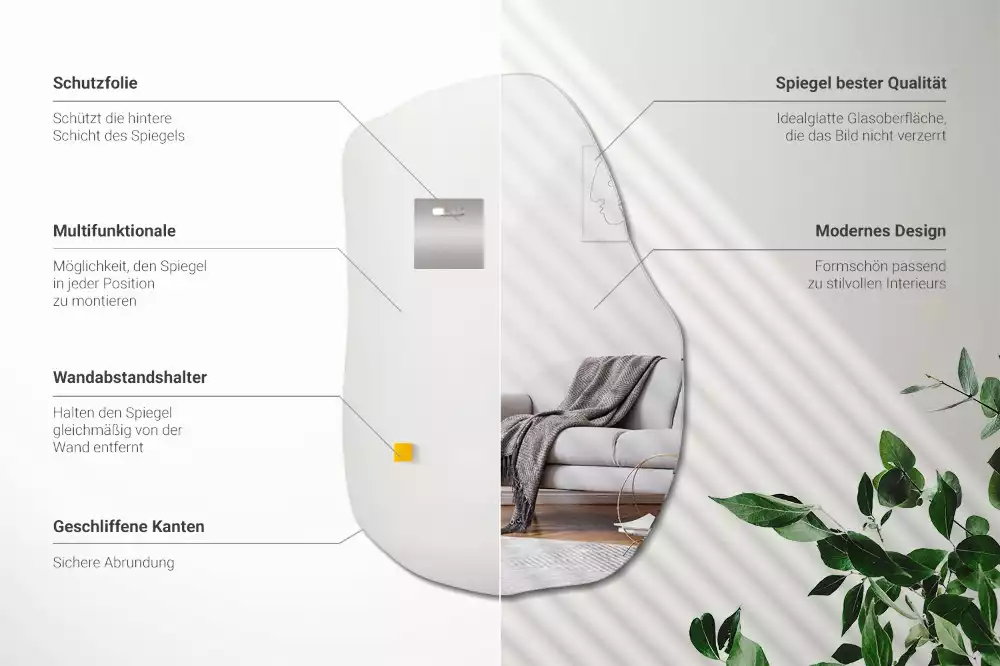 Nepravidelné zrcadlo módním akcentem