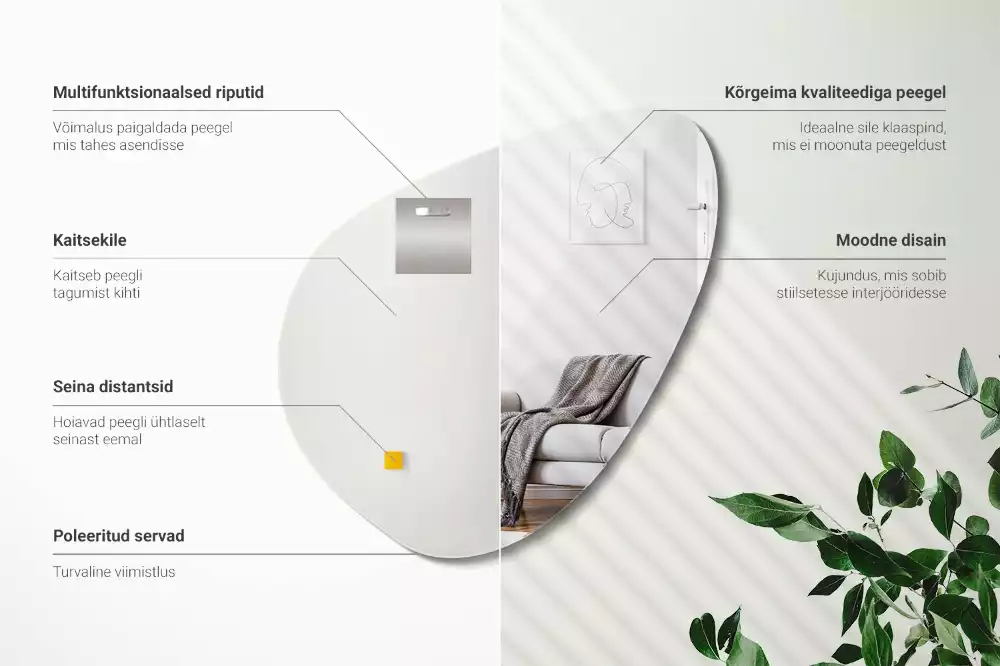 Organické zrcadlo dekorativní závěsné