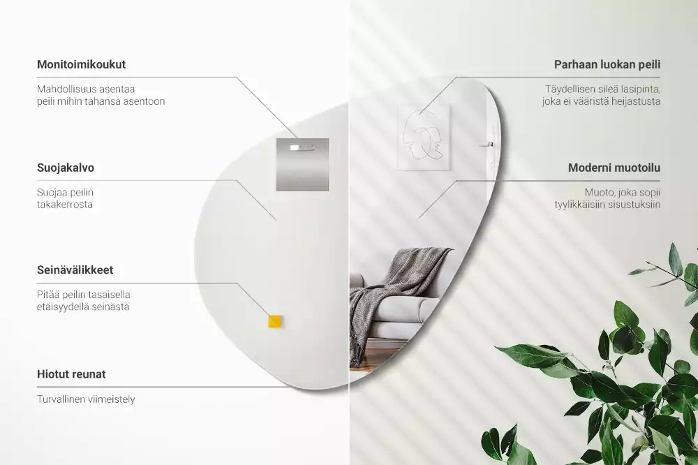 Organické zrcadlo dekorativní závěsné