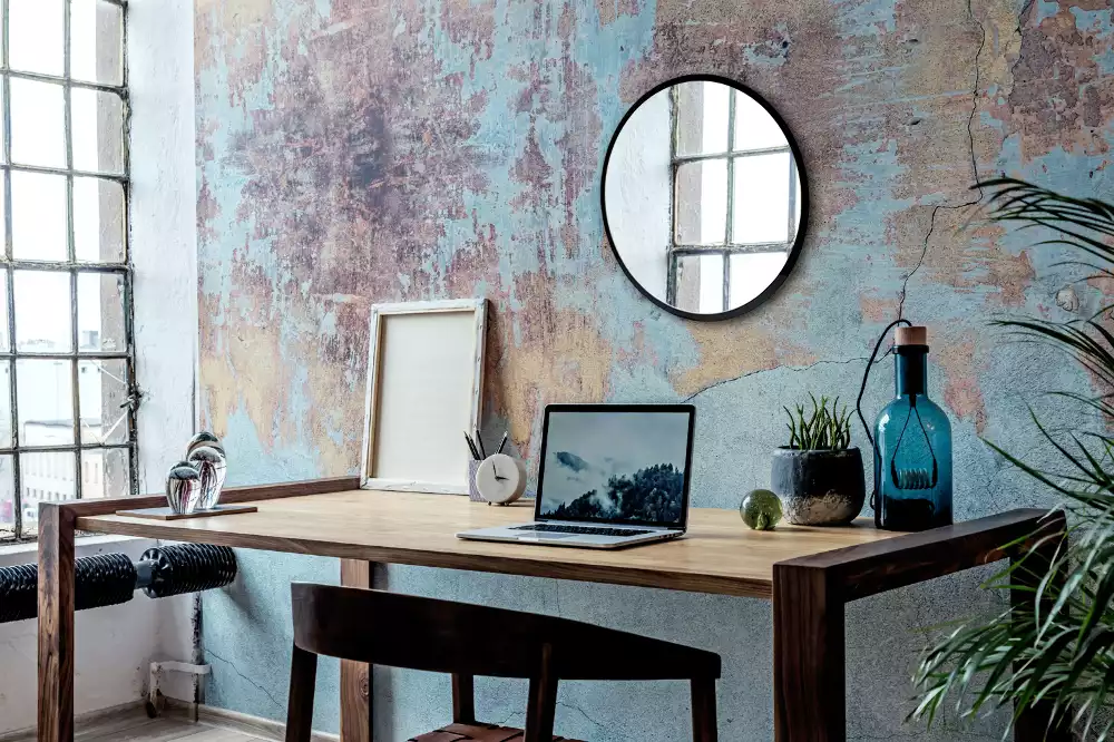 Kulaté zrcadlo závěsné v černém rámu