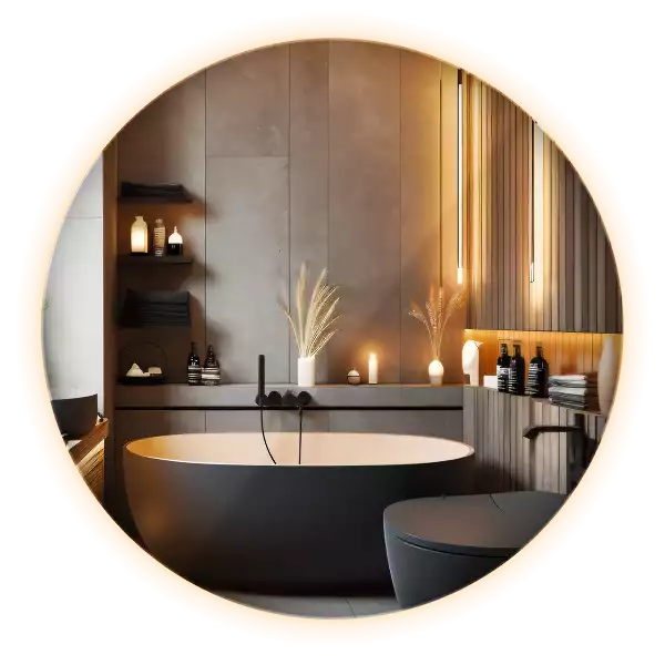 Kulaté zrcadlo s led podsvícením