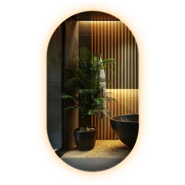 Zrcadlo oválné s led podsvícením dekorativní závěsné